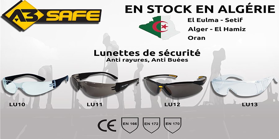 A3Safe's tweet photo. #a3safe #safety #glasses #lu10 #lu11 #l12 #lu13 #algérie #ce https://t.co/ID5e73OoVQ