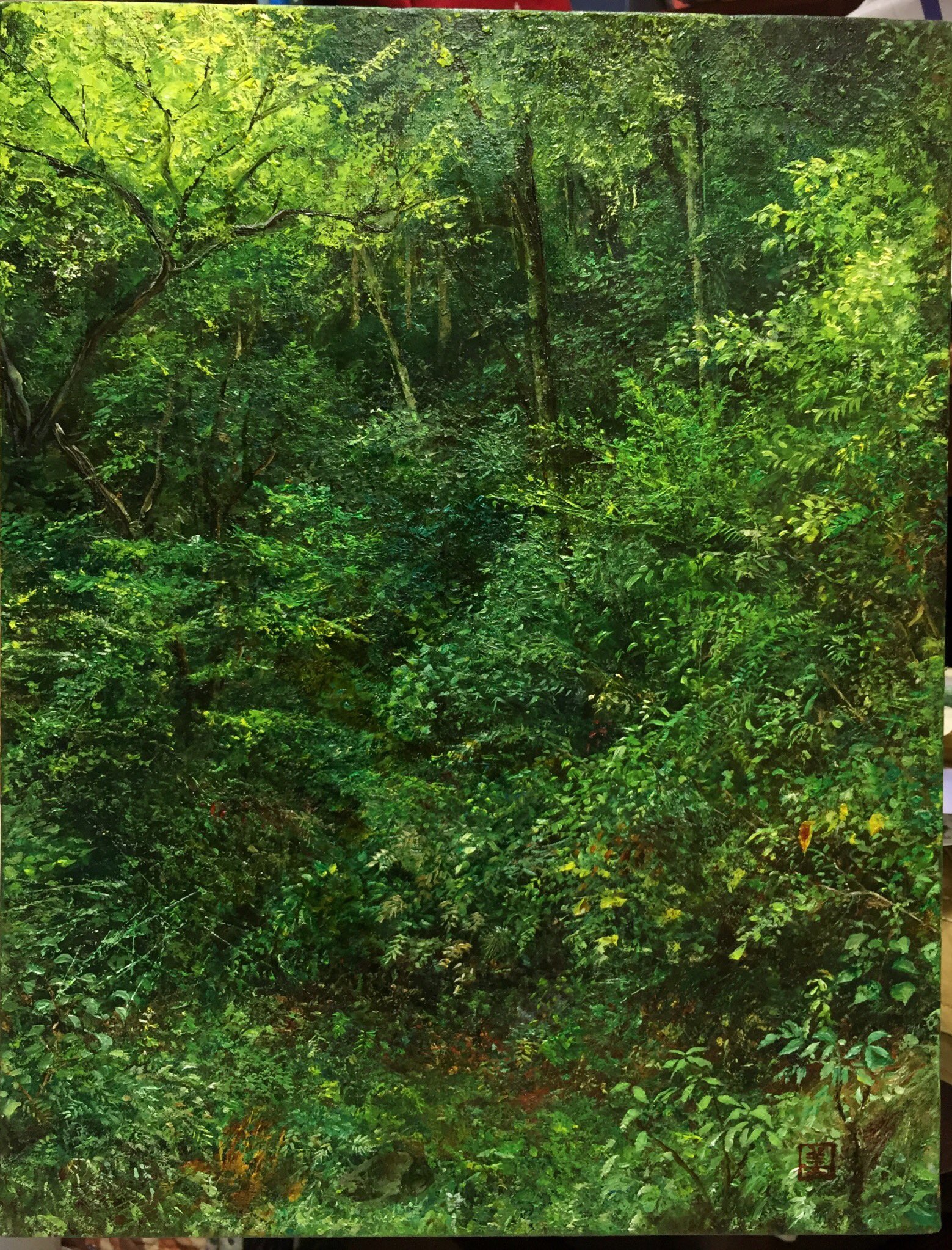 油絵 移り行く森【B】 絵画 HR 通販 12680965｜Creema(クリーマ)