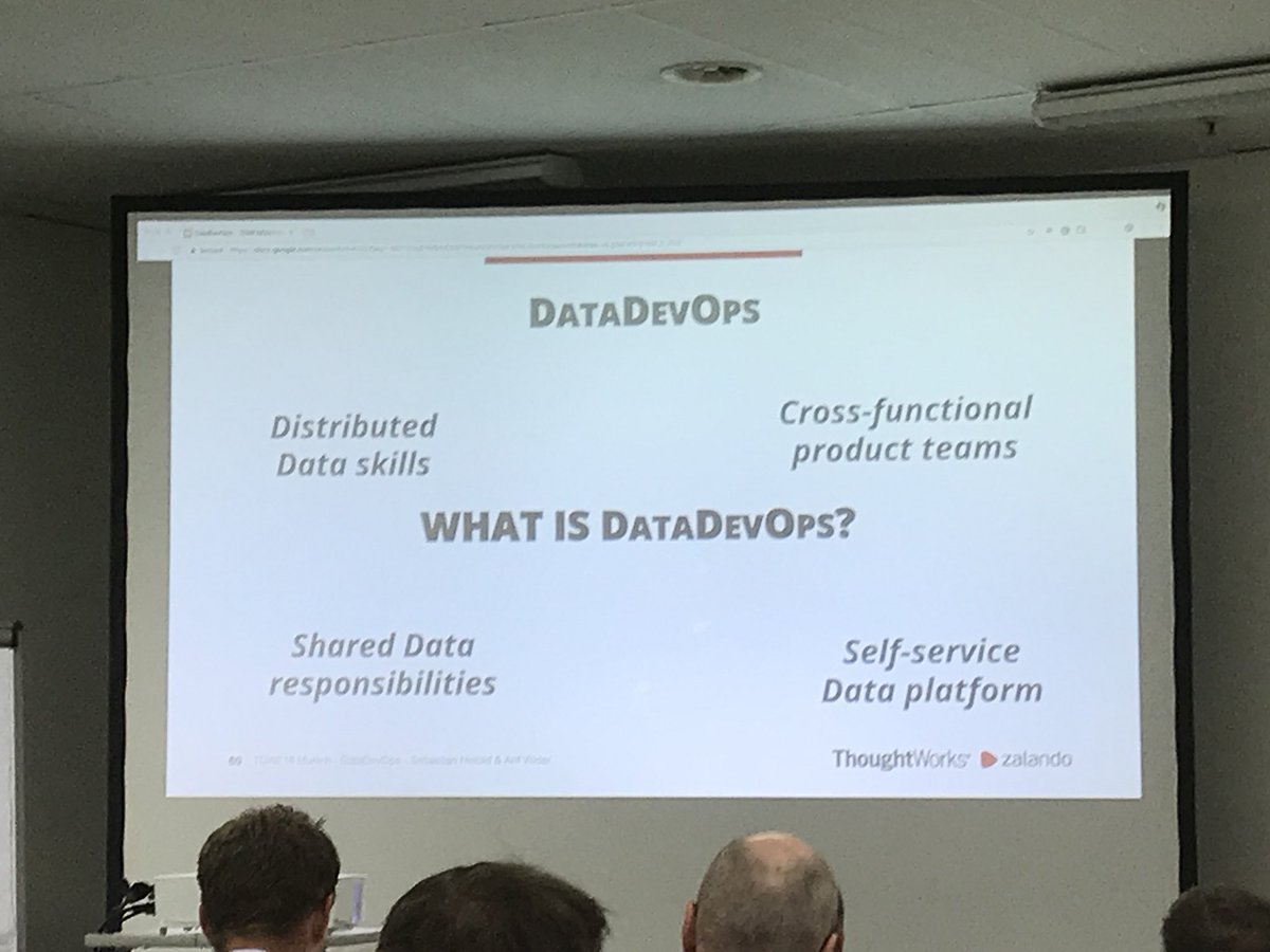 ABuckenhofer's tweet image. #datadevops Culture shift in data and analytics at zalando. #datacatalog is core for transparency. @ZalandoTech #TDWImuc