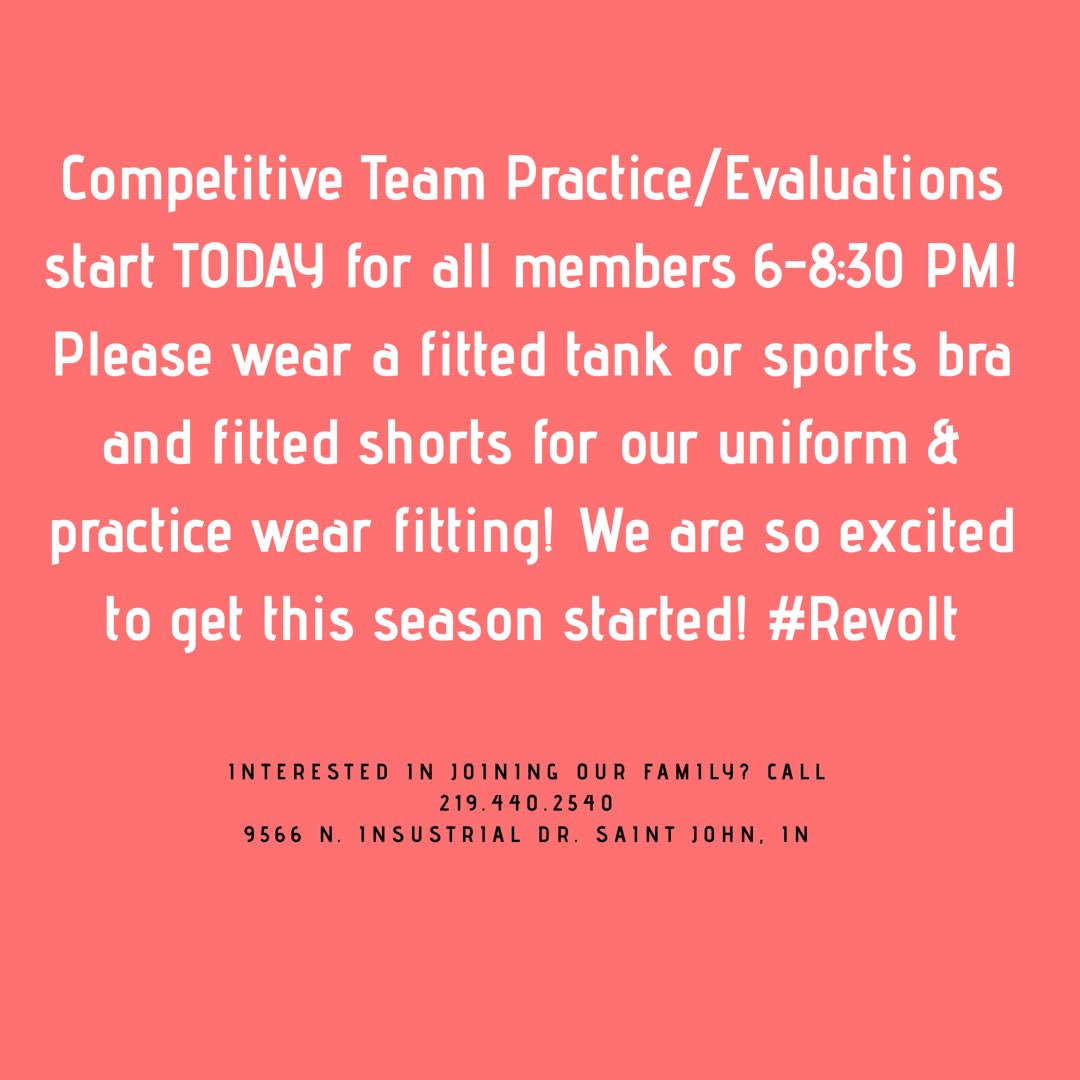 RevoltCheer's tweet image. All Competitive Team Members Start Today!!!! ⚡️ #Revolt