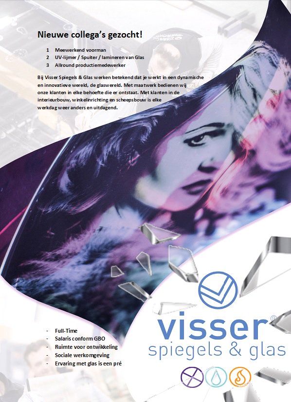 Visser Spiegels &amp; Glas is op zoek naar nieuwe collega's! Ben jij of ken jij iemand die op zoek is naar een uitdagende baan? Neem dan contact met ons op via info@visserglas.nl of plaats een comment onder de tweet en wij zullen zo spoedig mogelijk contact met u opnemen. #vacatures