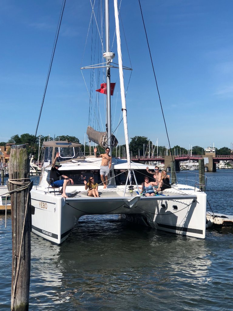 WpAnnapolis's tweet photo. Yesterday the Shaughnessy family left the docks of Cruise Annapolis for a 3-day/2-night charter on the Chesapeake. They are enjoying wonderful winds for sailing on Yebo, a Fountaine Pajot Hélia 44! #CruiseAnnapolis #Annapolis #MD #Chesapeake #Charter #FountainePajot #Helia44 https://t.co/K4OYd28EUU