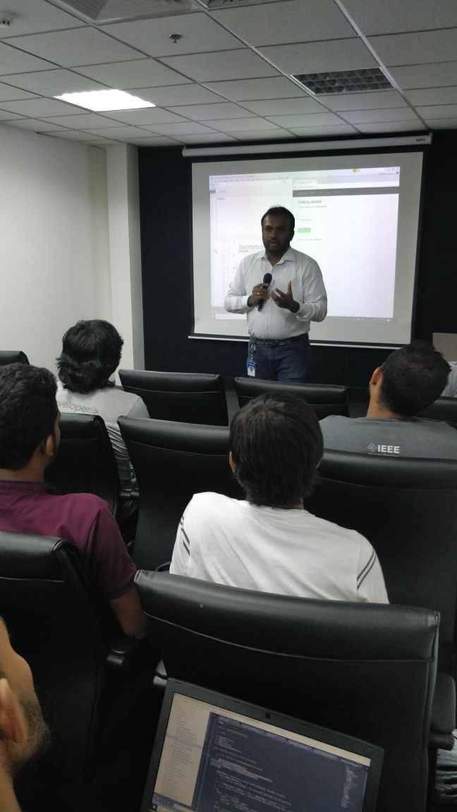 99x_io's tweet photo. @prajapriya speaking about #IOT potential with #Azure here at the #Stackoverflowers -SriLanka KickOff! https://t.co/iP6hc0aWkF