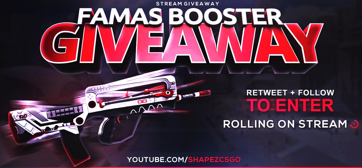 yungshapez's tweet photo. ✅FAMAS BOOSTER (8$) STREAM GIVEAWAY!

✅FOLLOW ME &amp; @GRIMdotGG &amp; RT
✅BE IN THE STREAM

STREAM LINK:
https://t.co/tQapbPGVwM

⏰ROLLING IN 30 MINUTES⏰ https://t.co/psPV8QM9xJ