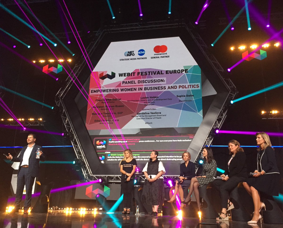 Innitium's tweet photo. Best panel of the Day1 #Webit2018 #EmpoweringWomen in #Business and #Politics #DiversityofThought @gabrielmariya @Edna_Conway @louisecholden Sevdalina Vasileva @fibank @sophiaswire Rumiana Trencheva @sapnews @PlamenRussev @WebitCongress https://t.co/vkbsBqGazN