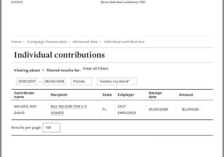 DrBriceKnows's tweet photo. I looked up @nikkifried opponent for Ag Commissioner. @WalkerForFL donated to @SenBillNelson, who is facing @FLGovScott for senate. #NoToScott. In contrast @nikkifried donated to Repub. candidates who are NRA sellout, for defunding planned parenthood, and for privatized school. https://t.co/A5ezoid2Xd