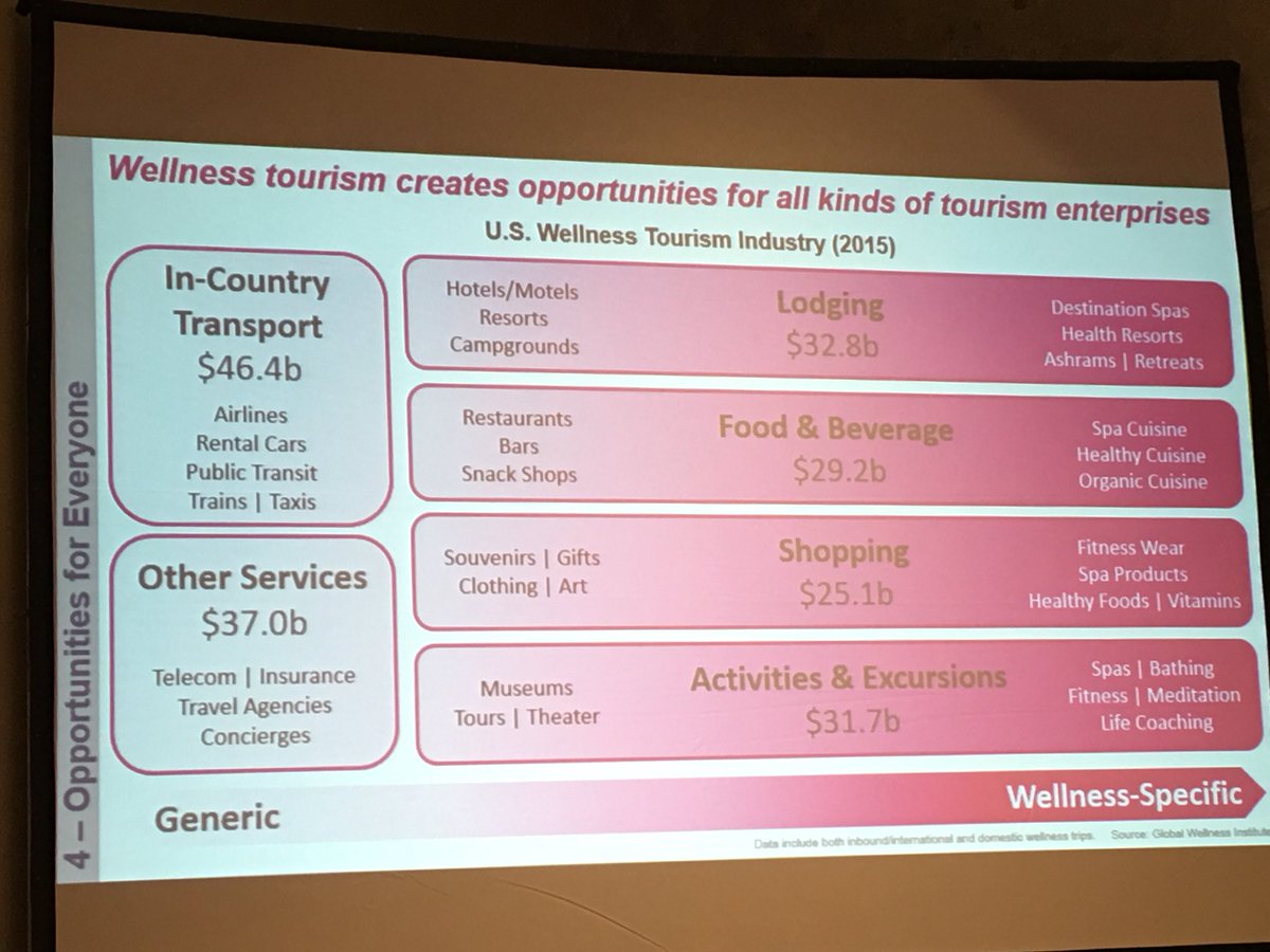 annie_c_davis's tweet photo. Wellness tourist spend about 50% more than average tourist. Reasons include: more educated, early adopters who want to try new things, often Millennial group. #IEDCBuffalo https://t.co/x2ZqN0rCYD