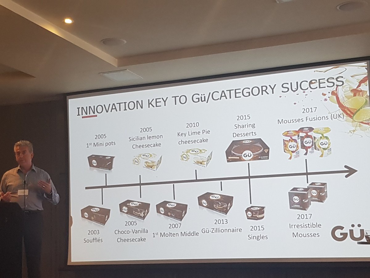 Reby_Food's tweet photo. Nothing wins like new stuff says Simon Bullen of @GuPuds describing how innovation drives success #FDIN https://t.co/yq4KtztgsW