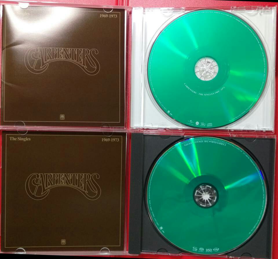 ねこもーど On Twitter Carpenters The Singles 1969 1973 Mqa Cdと その音源となった2014年dsdマスターを使ったsacd 比較中 Sacd再生環境 Universal Player より Mqa Cd 再生環境 Win10 Notepcとdac の方がコスト掛かっている分 後者が有利に聴こえる Sacdの音質
