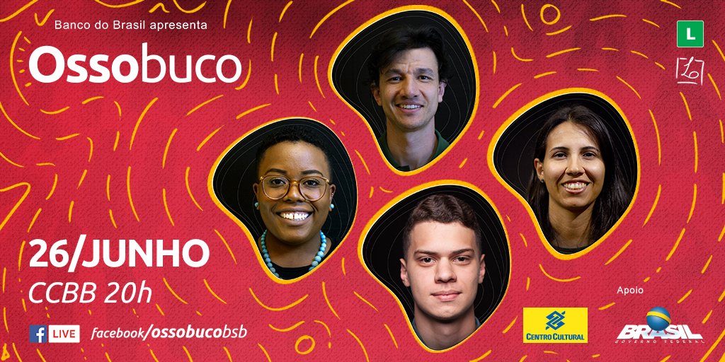 ossobuco_'s tweet photo. É HOJE! Alguns sonhos se realizam antes, outros demoram décadas e há ainda os que percebemos estar a caminho. Surgem do incômodo e na vontade de mudar uma realidade, pessoal ou coletiva. O Ossobuco de junho vem carregado de emoções. #ossobucobsb #ccbbbrasília #históriasreais https://t.co/VdtMYuOmTy