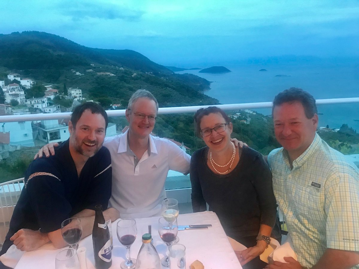 srenuart's tweet image. Rooftop dinner in Glossa, Greece #familytravel