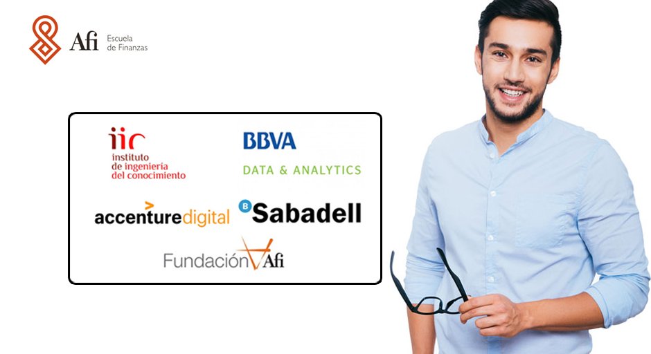 AfiGlobalEdu's tweet photo. @AccentureDigi @BancoSabadell @BBVAData @IIConocimiento @FundacionAfi ofrecen #Becas entre el 45% y el 100% para estudiar y acceder a un contrato laboral:
> Máster en #Finanzas
> Máster en Finanzas #Cuantitativas
> Máster en #DataScience y #BigData
+Info>https://t.co/bwIx1b2kjl https://t.co/Kh0jf9IwVA