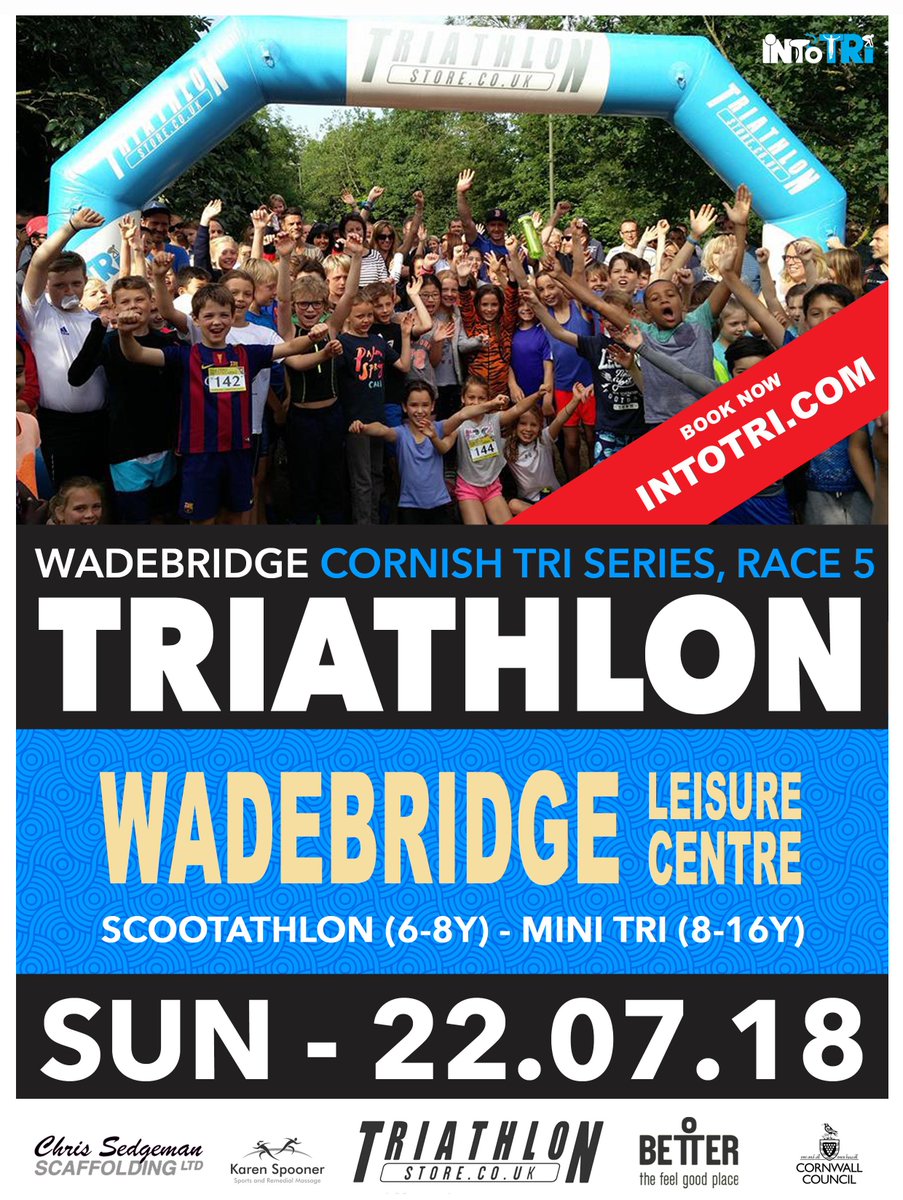 WADEBRIDGE TRIATHLON &amp; MINI TRI... Sunday 22nd of July

Follow the scenic Camel Trail into the estuary on your run while kids enjoy the fastest bike and run course in the Cornish Tri calendar!

<a href="/INTOTRI_events/">INTOTRI</a> #Wadebridge #Triathlon  goo.gl/MZWZmV