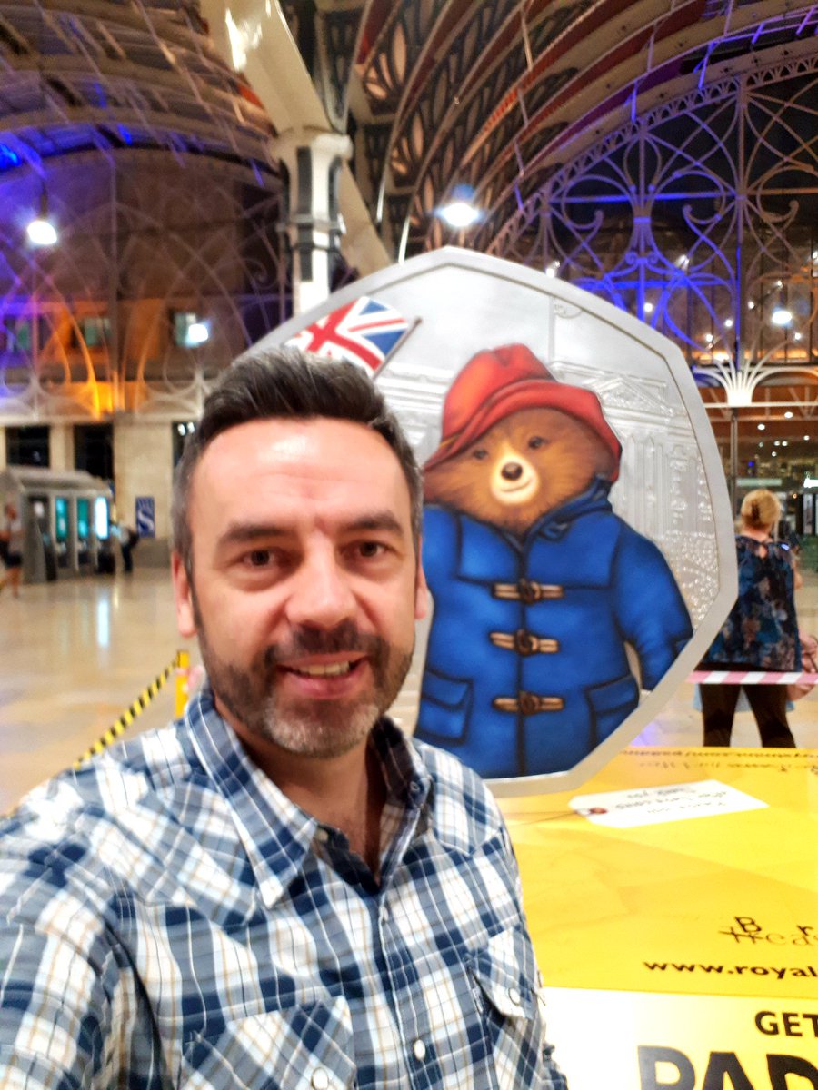 Bumped into Britain’s favourite bear at Paddington Station last night, these brand new collectable 50p pieces are available now from royalmint.com/Paddington #AllChangeAtPaddington