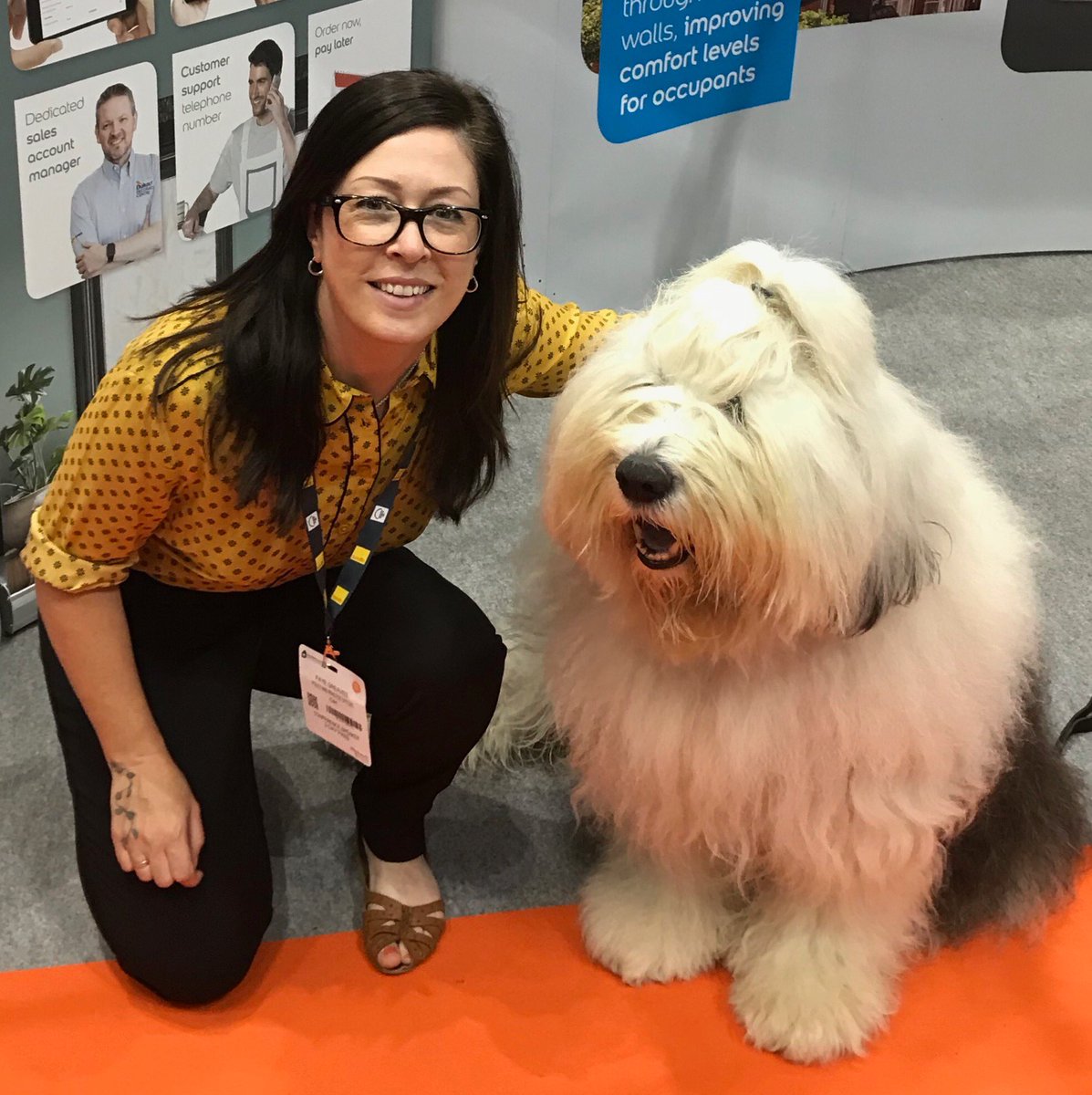 FayeGreaves101's tweet photo. My word this guy is cute! Lewis was more than happy to pose with me at #CIH2018 🐶📸 https://t.co/yISs27oBsZ