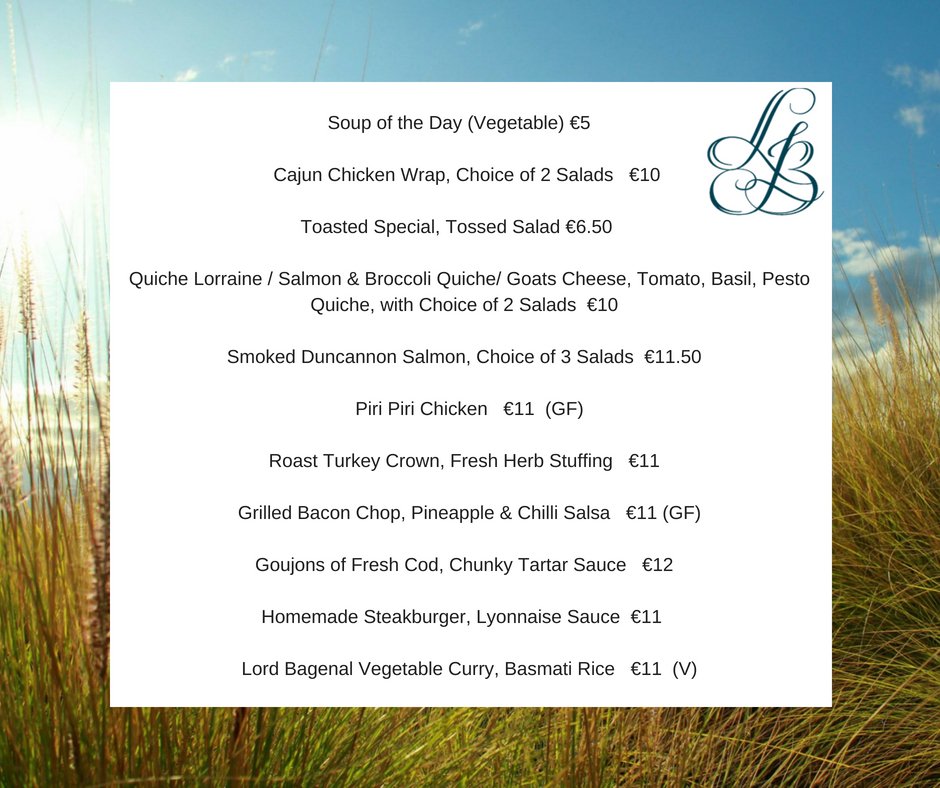 LordBagenalInn's tweet photo. Check out todays #lunch menu available from 12pm #lunchtime #summertime #lightoptions #lovecarlow https://t.co/I7r7Y77Uin
