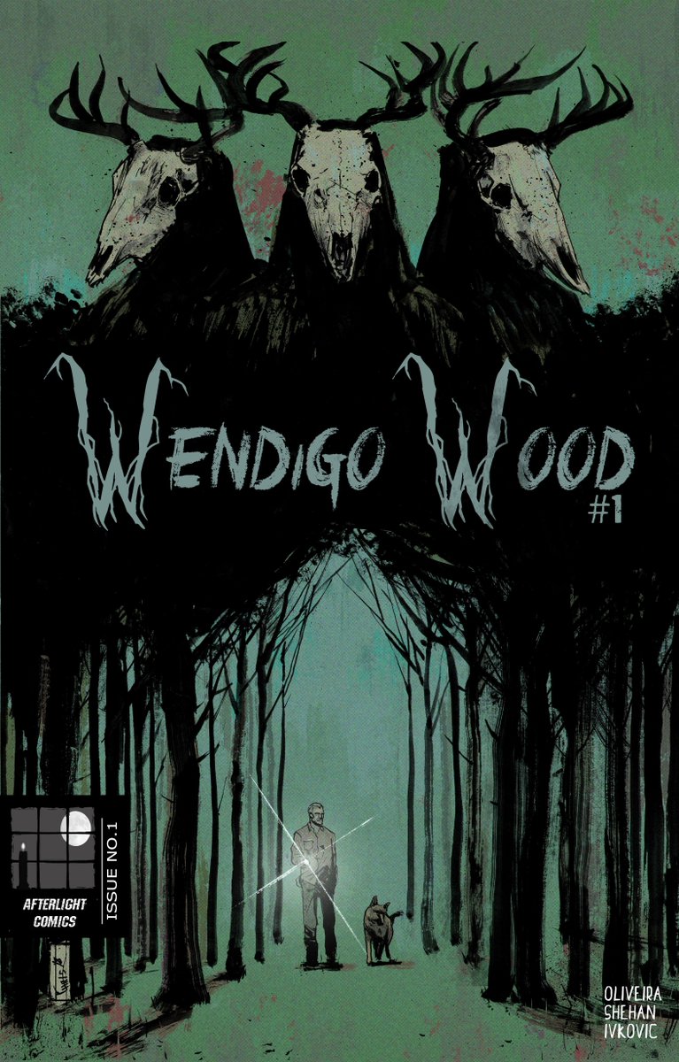 Afterlightcomic's tweet photo. Wendigo Wood Kickstarter Launches tomorrow at 10 .A.M. BST. Our brand new Folk Horror comic series. Do not miss this! A retired war veterans search for his missing daughter leads him to a forest home to the Wendigo. https://t.co/rqZck0nL0K