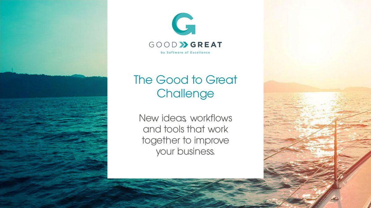 G2GChallenge's tweet photo. The Good to Great Challenge will introduce you to new ideas, workflows and tools that all work together to create real improvements to your bottom line. Take the challenge: https://t.co/dVIK5XOZ7S https://t.co/uhMBGIe1LZ