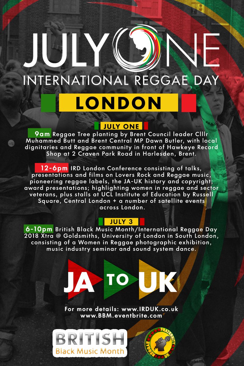 regfraternityuk's tweet photo. #Celebrate #InternationalReggaeDay #JulyOne #jahshaka #ThisIsMyReggae Info: https://t.co/Zgi5RF0z22 @jahshakamusic @culturepromo @BBMBMC @IReggaeDay https://t.co/Og0inNRw6d