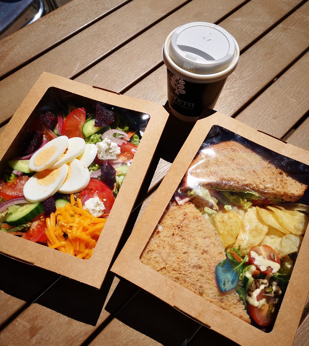 coffeegenius1's tweet photo. Don't fancy sitting inside on a beautiful day? Grab a #salad box or #sandwich to go for £4 and have a free drink on us until end of july #bargain #Carlisle https://t.co/WhqeM67Fdm