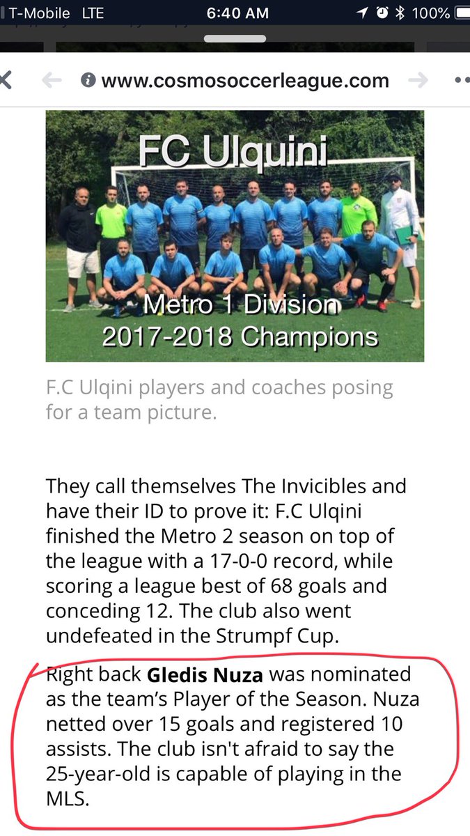 Thank you <a href="/CosmoLeague/">Cosmopolitan Soccer League</a>  and <a href="/FcUlqini/">Fc Ulqini D1</a>