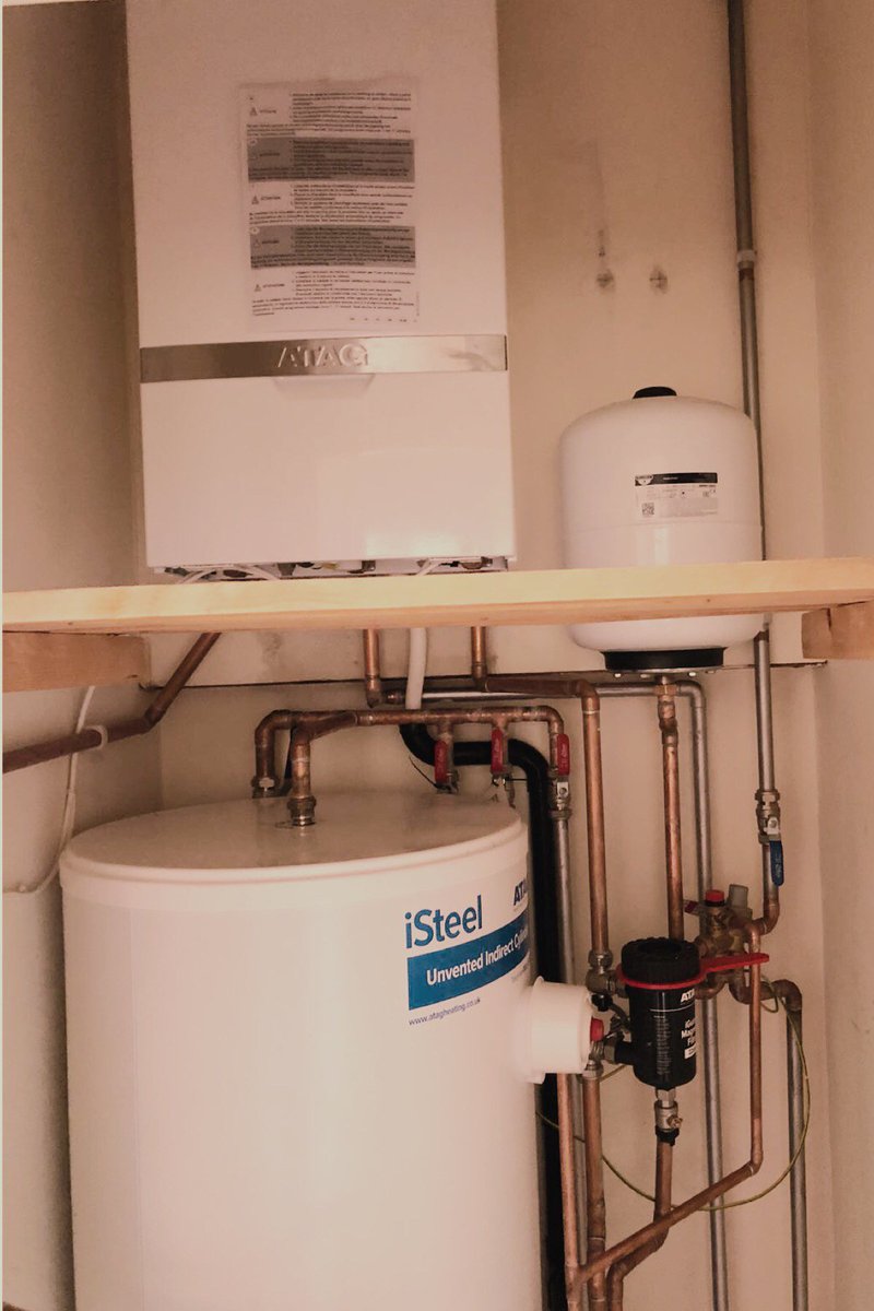 Newly installed Atag system boiler (10 year warranty) + Atag unvented hot water cylinder (A first for us, but a great piece of kit, just like their boilers) <a href="/atagheating/">ATAG Heating</a> #newboiler #londonplumbers #thehamiltongroup #brixton