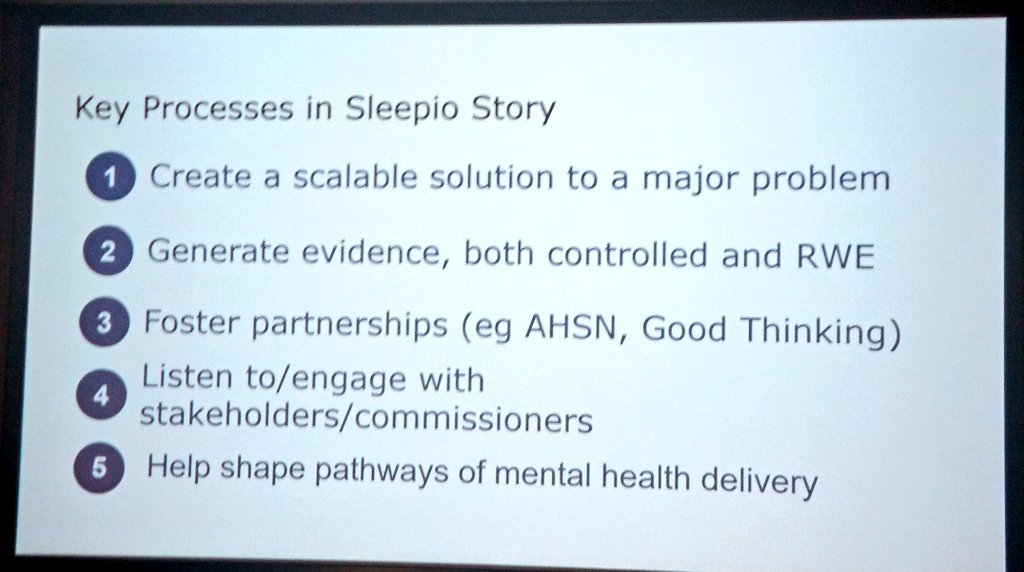 .<a href="/DrRichardStott/">Richard Stott</a> shares the <a href="/Sleepio/">Sleepio</a> story. Working with #AHSNs and engaging with stakeholders, particularly commissioners both important #digitalhealth #healthinnovations