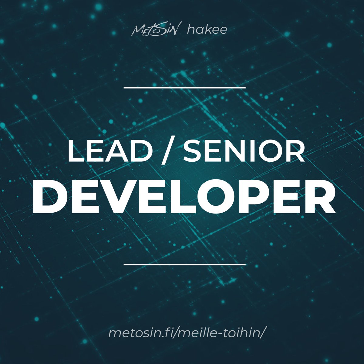 Hei, meillä rekrytään! Haemme kasvavaan toimintaamme kokenutta ohjelmistosuunnittelijaa. Paikkana toimii Tampere tai Helsinki. Tsekkaa esittely osoitteesta metosin.fi/meille-toihin/ ja laita meille viestiä!

#rekry #töihinmeille #työpaikat #ohjelmointi #tampere #helsinki