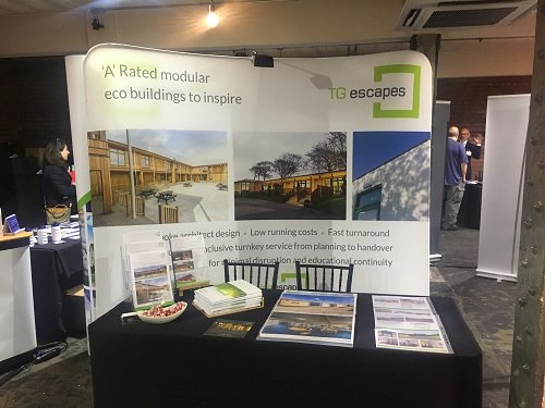 learningescape's tweet photo. Matt is having a great day at the #EdEstates conference today . If you are attending come along to our Learning Escape stand to find out more about our #modularbuildings https://t.co/15Xw66FbI4
