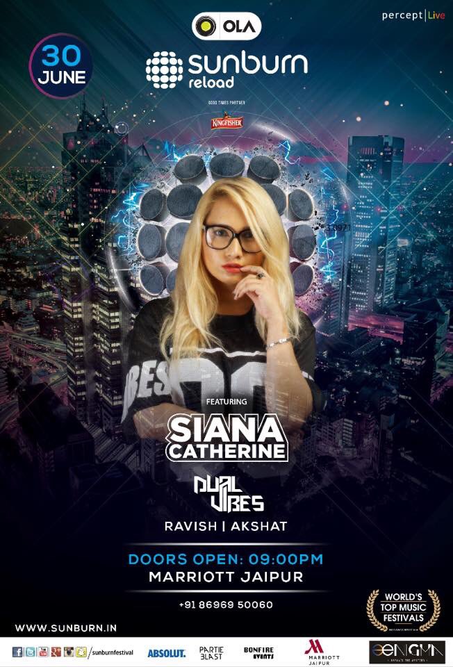 #Jaipur - Its getting hotter in your city as we bring #OLASunburnReload with <a href="/Djsiana/">Siana Catherine</a> on 30 June at 'Jaipur Marriott Hotel'
 / For tickets &amp; info, call +91 8696950060 or bit.ly/2tumILI