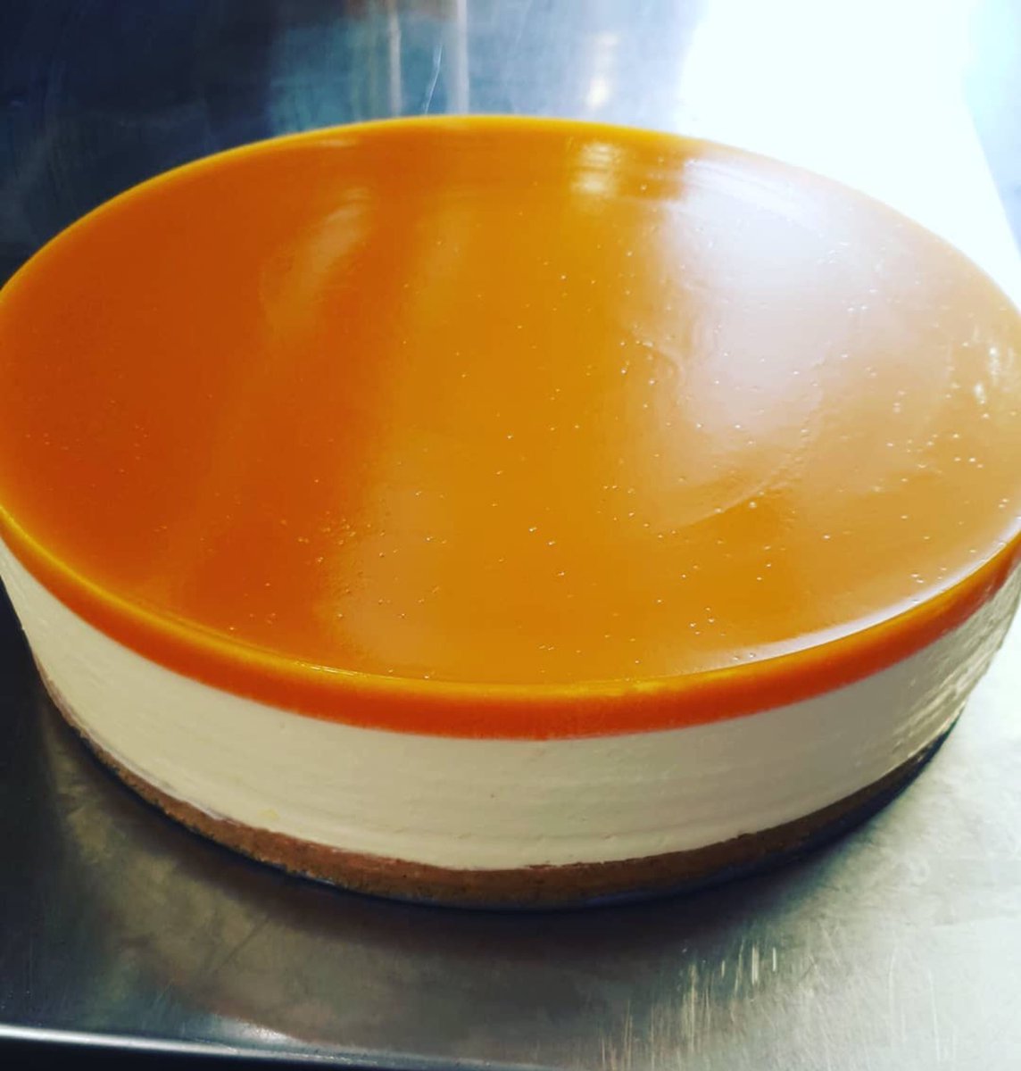 Too good not to share. We have a cheese cake obsession this week... This one’s a Cointreau, orange and mango jelly cheesecake.     #cheesecake #dessert  #thewatchhouse #stmawes #cornwall