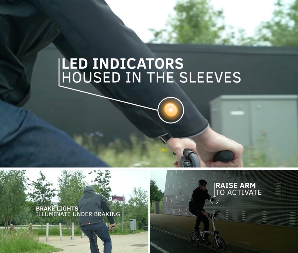 wearableLED's tweet image. Smart jacket for cyclist by @FordEu #wearableLED