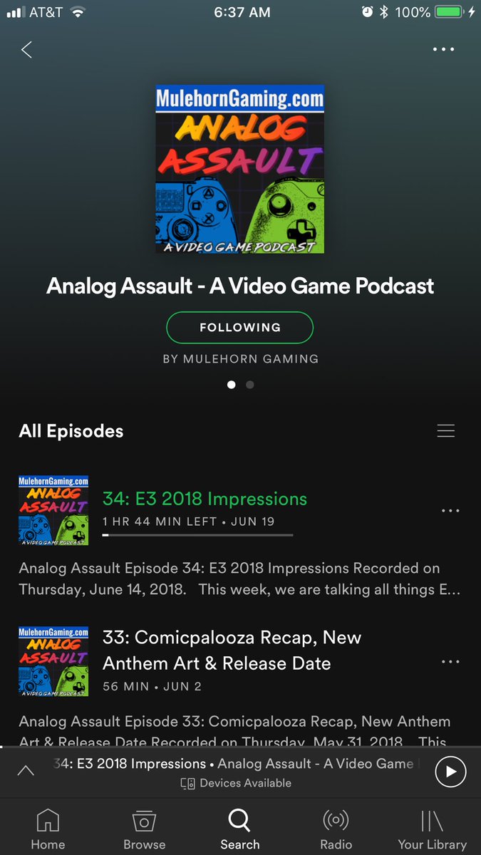 MulehornGaming's tweet photo. Good morning gamers! You can now find the Analog Assault Podcast on Spotify! #podcast #spotify https://t.co/shSOdaKbQk