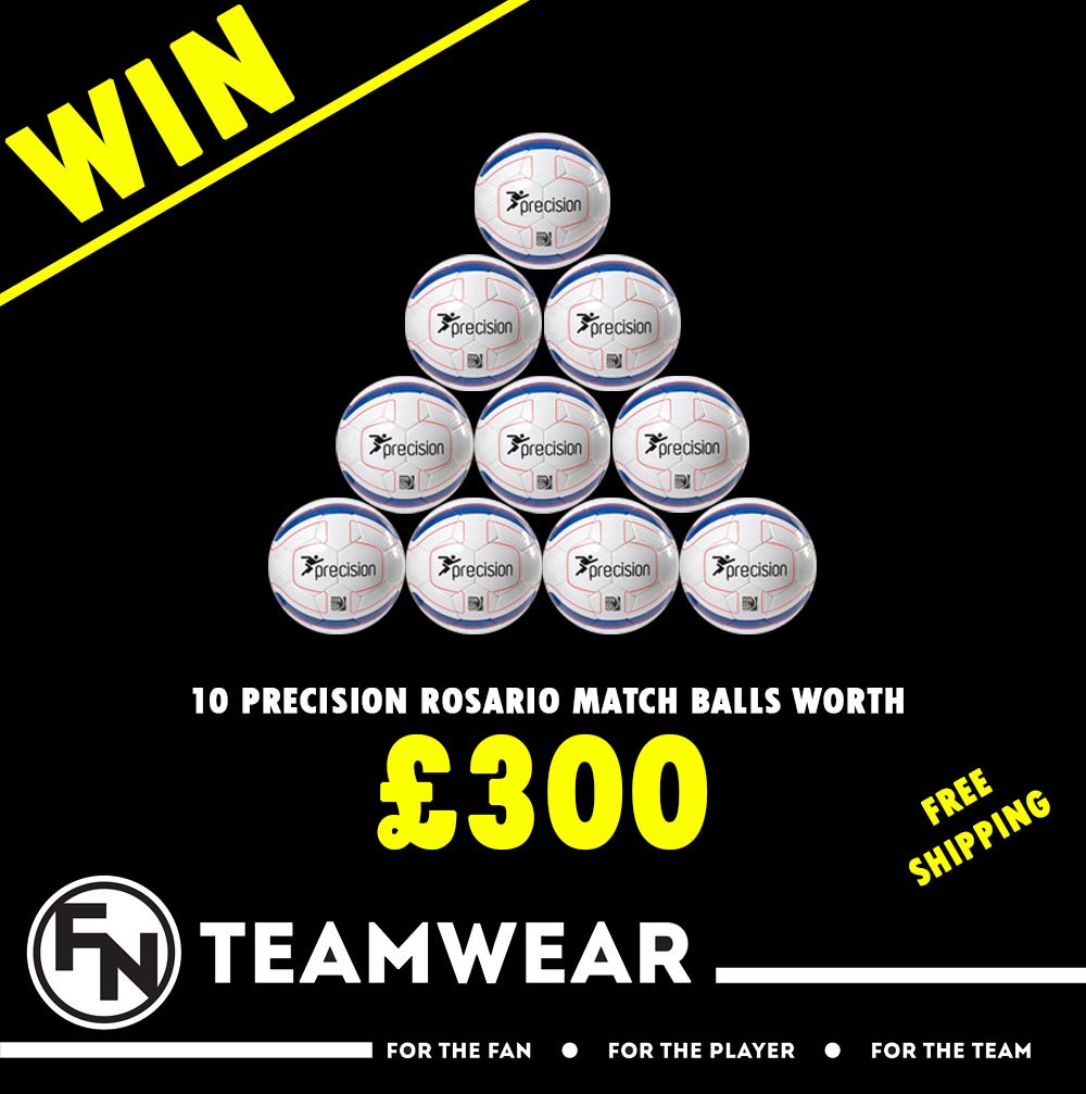 ⚽️| Fancy winning 10 Precision Rosario match balls worth £300 for your team? Of course you do!

To be in with a chance of winning simply -

🔄 Retweet this tweet.
💬 Comment with your team name.
✅ Make sure you're following <a href="/FNTeamwear/">FN Teamwear</a>

Winner announced 29th June. Size 5 only.