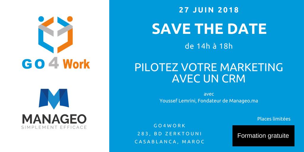 GO4Work_'s tweet photo. Pilotez votre marketing avec un CRM
La formation a pour objectif de sensibiliser les entrepreneurs sur la mise en place d'une structure adaptée à la réalisation de l'objectif de leur entreprise ainsi que sur les différents leviers de croissance
#Marketing #CRM #Manageo #GO4Work https://t.co/WKyidipuDc