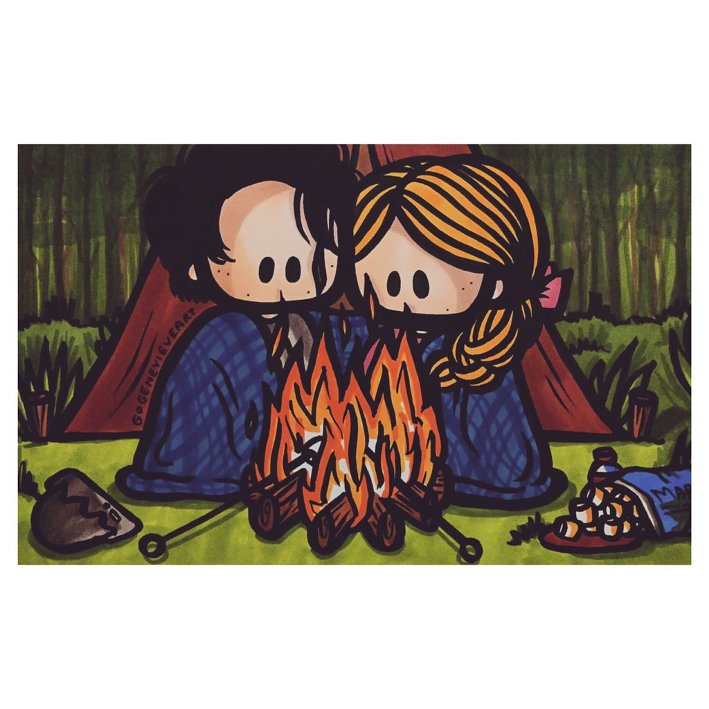 gogenevieve's tweet photo. Also from your requests: Camping Bughead 🌲🌳🔥🍃🌝 I've never been camping so I wasn't sure what else to put in the scene other than s'mores and a fire haha #bughead #bugheadart #betterforbugheadins3 #bugheadwishlist #riverdale #riverdaleart #bugheadedit #bugheadau #riverdaleau https://t.co/3I30ifw2yh