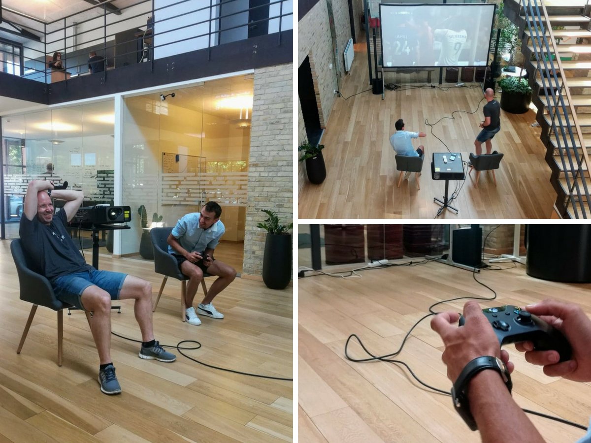 House of Code (@house_of_code) on Twitter photo Når der er en storskærm i huset, kan man lige så godt udnytte det. Henrik og <a href="/ioantripa/">Alex Tripa</a> varmer op til aftenens gyserkamp ⚽ #komsåDanmark #beawesome #vielskerFifa Når der er en storskærm i huset, kan man lige så godt udnytte det. Henrik og <a href="/ioantripa/">Alex Tripa</a> varmer op til aftenens gyserkamp ⚽ #komsåDanmark #beawesome #vielskerFifa