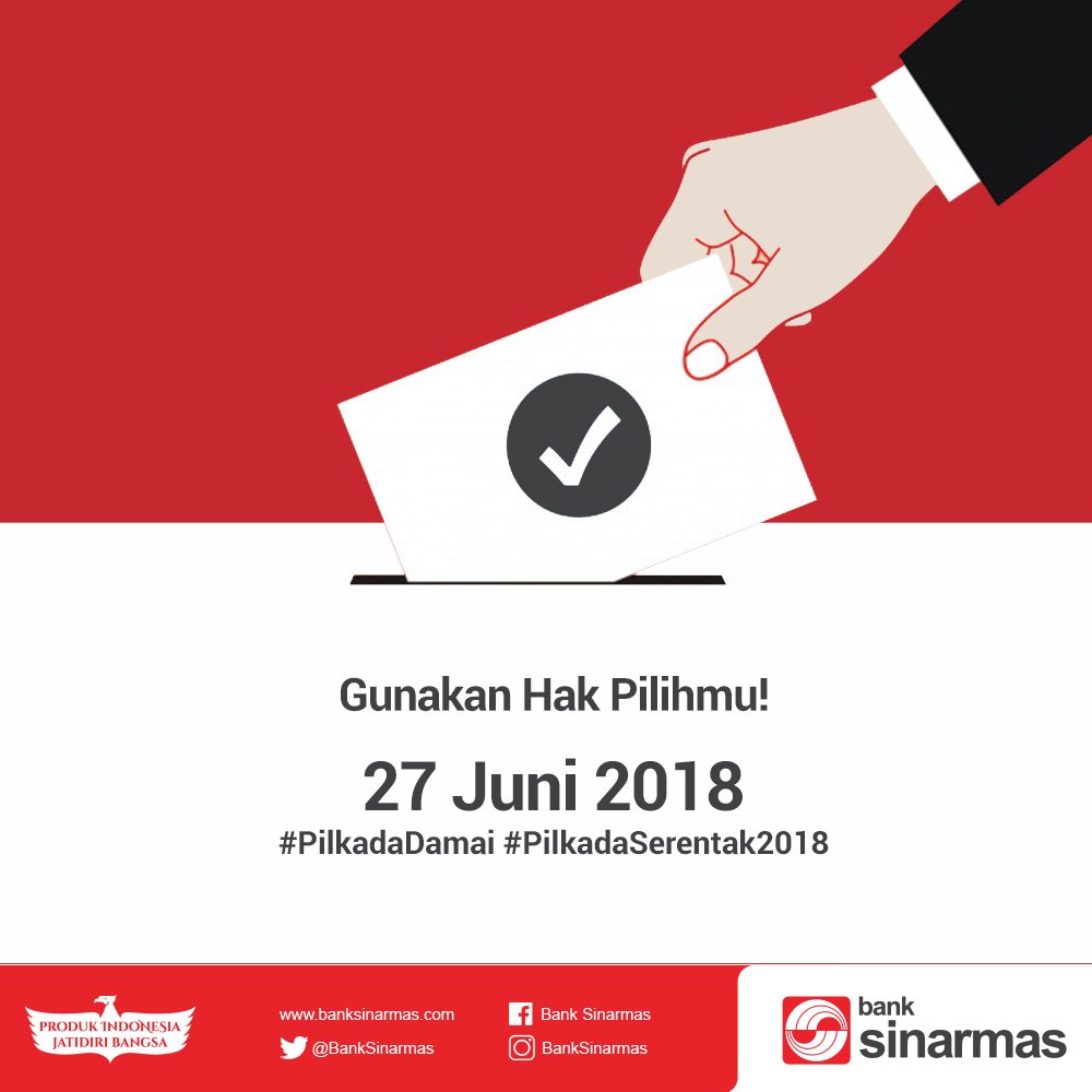 Dengan ikutan nyoblos, berarti ikut menentukan kemajuan daerahmu. Daerah kamu akan semakin maju atau tidak tergantung dari Gubernur, Bupati atau Walikota yang kamu pilih. yuk gunakan suaramu!
#PilkadaDamai #PilkadaSerentak2018