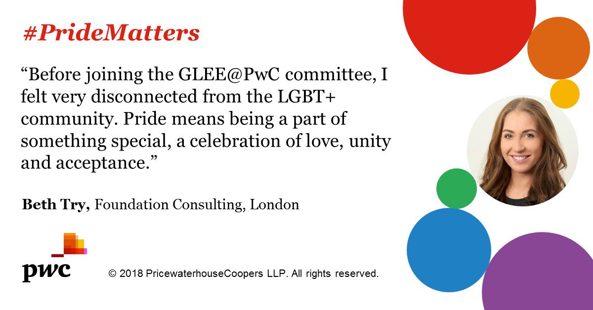 ShinePwC's tweet photo. As proud sponsors of @PrideInLondon 2018, we asked our people why #PrideMatters - meet Beth in Consulting #Pride #Pride2018 https://t.co/eipU5MPsoP