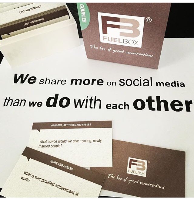 fuelboxworlduk's tweet photo. @LWhitcombe83 @Fabulousmag We hold our phones more than we do each other! We have more connections but we are less connected. On a mission to get the UK talking #FuelBoxUK :Box of great conversations. Have emailed too with more info 🙂 https://t.co/SkClS5IIjs #digitaldetox https://t.co/JkZ0V1E5g4