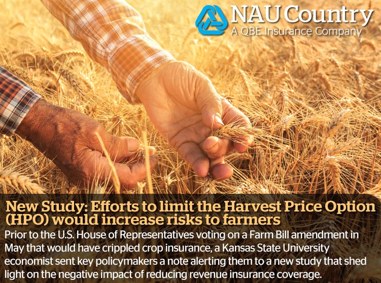 naucountry's tweet photo. New study: Efforts to limit the Harvest Price Option (HPO) would increase risks to farmers. Read more on this story at https://t.co/2ykCxml3I5. #NAUCountry #NCIS #NationalCropInsuranceServices https://t.co/UpqPaTv9As