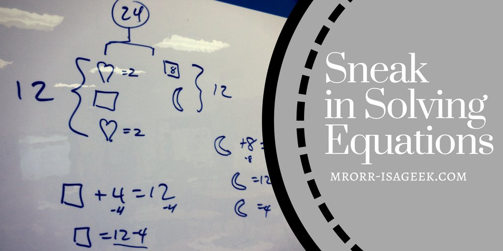 MrOrr_geek's tweet photo. Slowly ease into solving equations! Before they know what hit them they'll be able to do it! Try Solve Me Mobile Puzzles. 

Read More: https://t.co/hNVkXFxJCk 

#iteachmath #mtbos https://t.co/mSQRa9sSjS