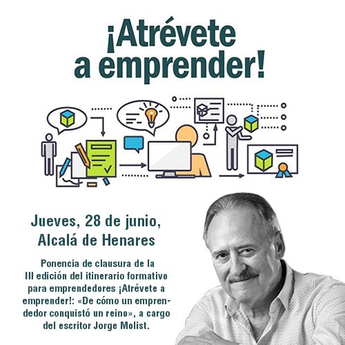 Queridos amigos, estaré el jueves 28 en Alcalá de Henares para la  ponencia de clausura de la III edición del itinerario formativo para  emprendedores. Más información aquí: ticketea.com/entradas-de-co…