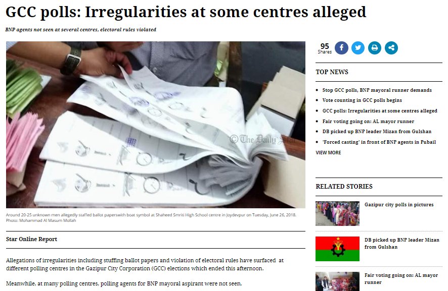 MdEyamindu1989's tweet photo. Sample of a poll under #DevelopmentalDemocracy in #Bangladesh. Here you read some irregularities in #GazipurCityCorporationelection. https://t.co/SRL1BvL6Io