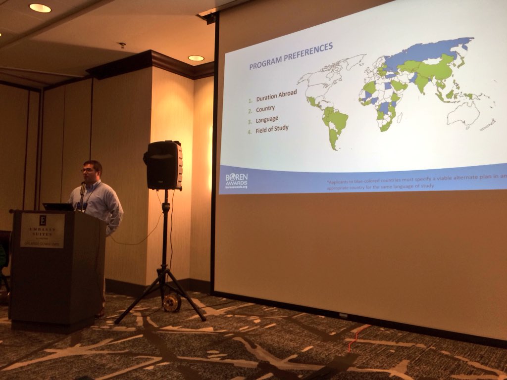NAFAdvisors's tweet photo. Boren Scholarships &amp; Fellowships presentation at New Advisor Workshop 2018 https://t.co/0zLDreWd5j