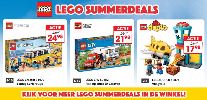 Profiteer van de LEGO Summerdeals
Tijdens de #LEGO Summerdeals zijn er aan aantal #LEGO artikelen met flinke #korting. Wil jij ook gebruik maken van de LEGO Summerdeals? LEGO Summerdeals zijn geldig t/m 29 juli 2018. ow.ly/zDpS30kFi6E