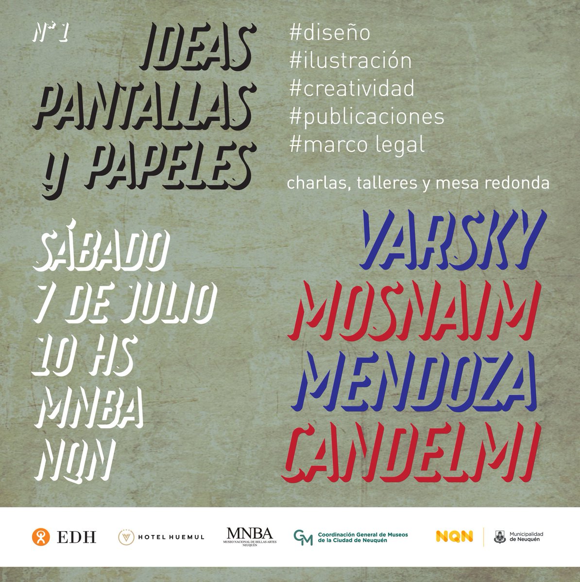 Jornada de diseño, ilustración y creatividad “Ideas, pantallas y papeles” (IPP)
 Sábado 7 de julio 🕙 10 a 18hs
Entrada Libre y gratuita

Inscripción 👉 ippjornadas@gmail.com 
|CUPOS LIMITADOS|