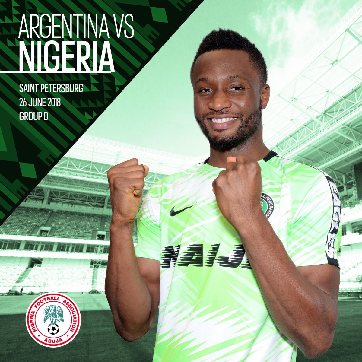 Ready for a big game tonight. Thank you for all the support, we are ready to do you proud 🇳🇬 #SoarSuperEagles @NGSuperEagles