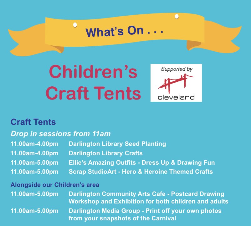 Dedicated children and family area in Stanhope Park for the carnival this Saturday. See you there for a full day of fun fun fun #carnival #darlington