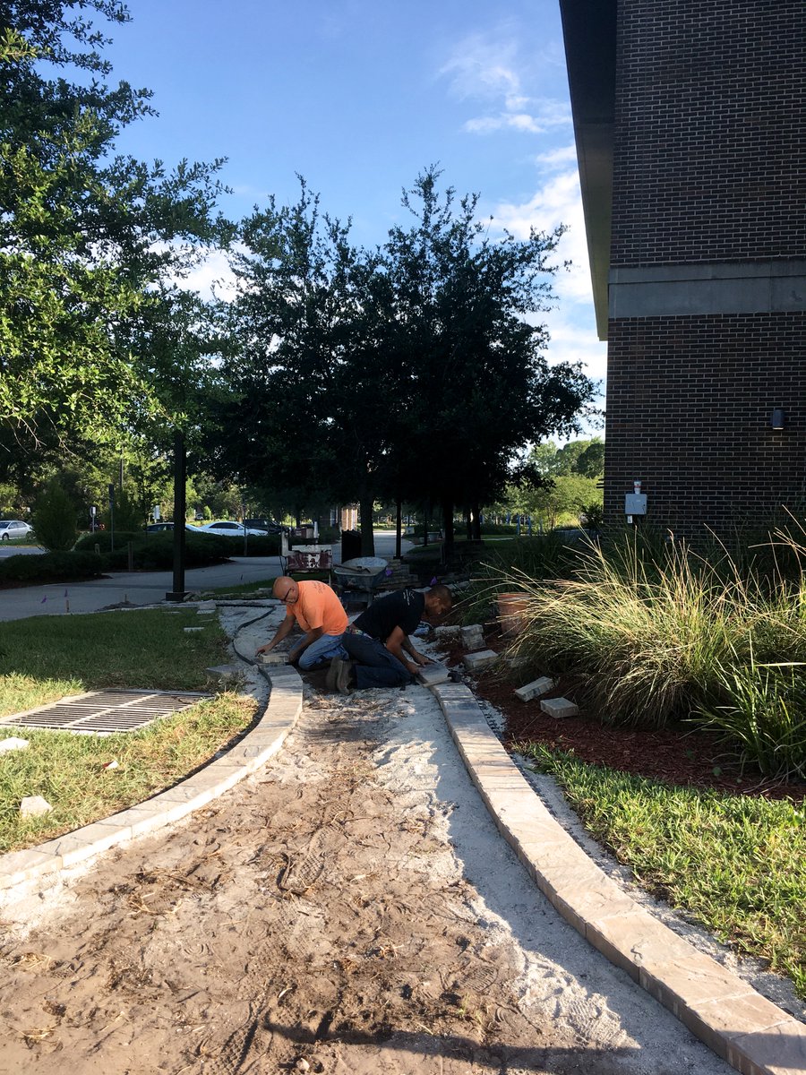 unflibrary's tweet photo. Hmm. What is happening near the Carpenter Library? Stay tuned to find out! 🌱 🌺 🐝 #loveUNF #SWOOPLife #RiverofKnowledge #outdoors https://t.co/JEV0GLIKik